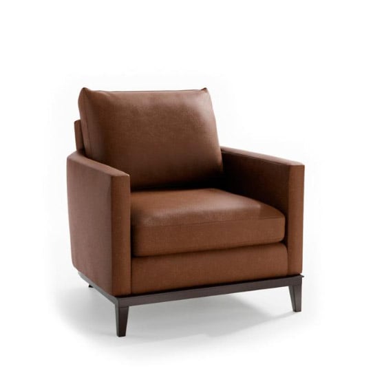Frontgate Putnam Lounge Chair in Dark Espresso Finish best modern leather armchairs
