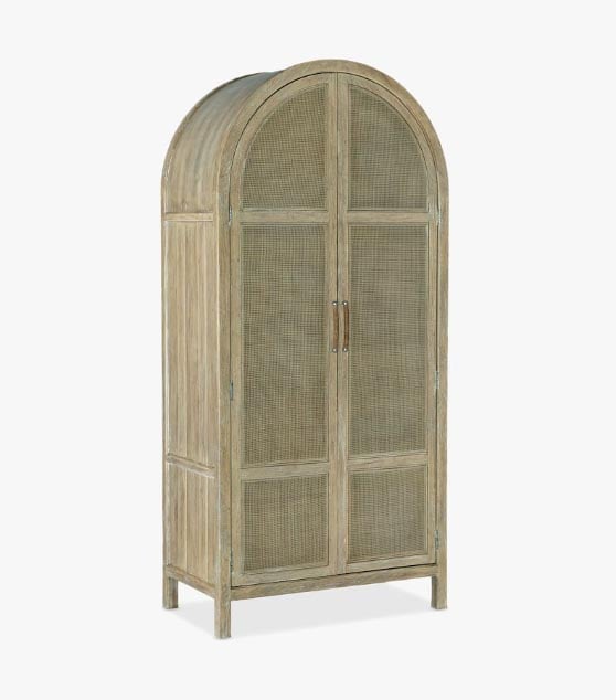 Pottery Barn Anders 40" x 86" Cane Storage Cabinet Color Cliffside best rattan cabinets