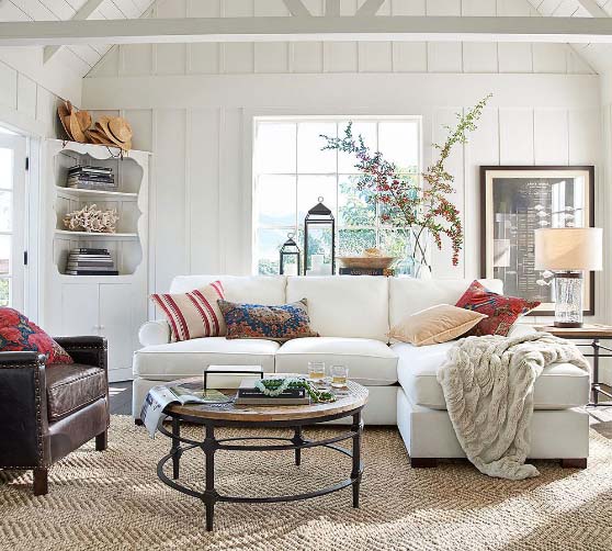 Pottery Barn Parquet 36" Round Reclaimed Wood Coffee Table best rustic round coffee tables