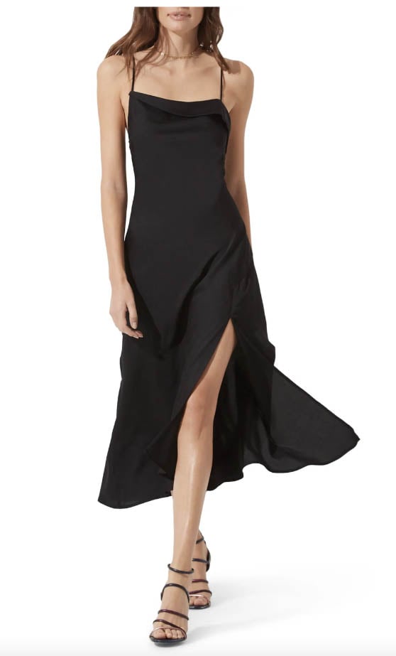ASTR the Label Cowl Slip Midi Dress Black best summer cocktail dresses women