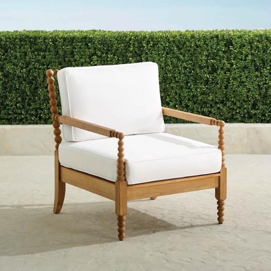 Frontgate Teak Bobbin Accent Chair best outdoor teak chairs