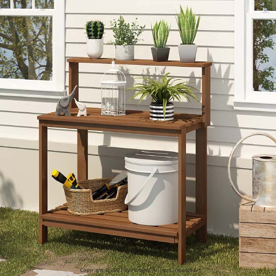 Furinno Tioman Outdoor Potting Bench best potting stations