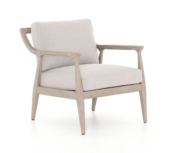 Pottery Barn Gracie FSC® Teak Lounge Chair Weathered Gray with Stone Gray Cushion best outdoor teak chairs