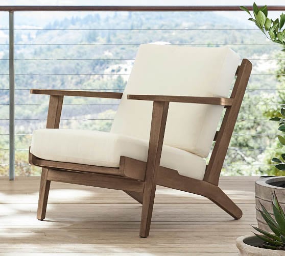 Pottery Barn Raylan FSC® Teak Outdoor Lounge Chair best outdoor teak chairs