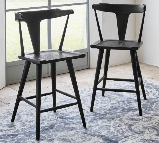Pottery Barn Westan Counter Stool Matte Black best modern rustic counter stools farmhouse