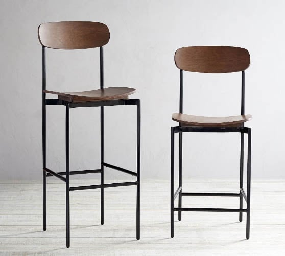Pottery Barn Wyatt Counter Stool Dark Umber best rustic counter stools