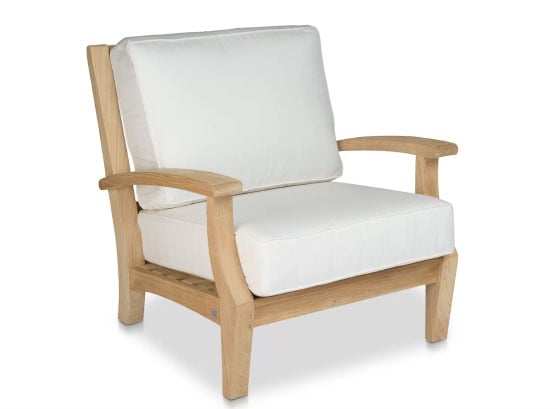 Rosecliff Heights Robert Club Teak Patio Chair with Cushions best outdoor teak chairs