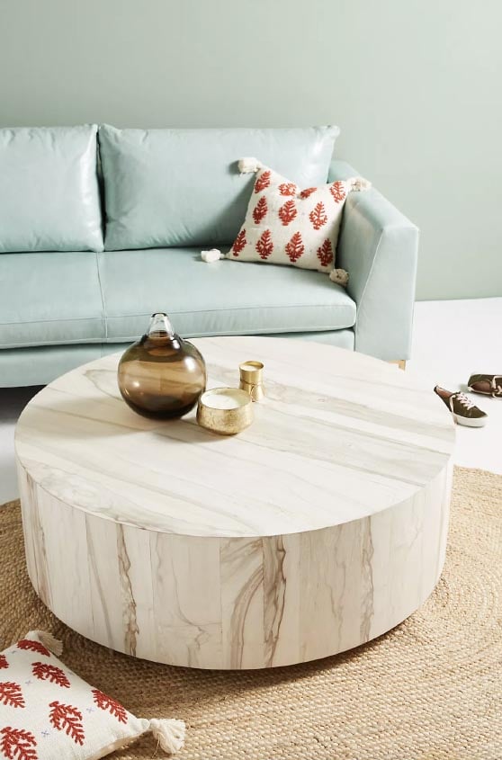 Taracea Swirled Drum Reclaimed Coffee Table Bleached best drum coffee tables