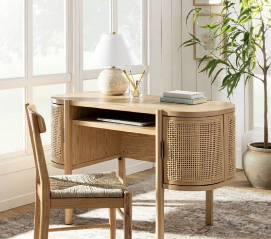 Threshold™ designed with Studio McGee Portola Hills Caned Desk Natural best cane desks home office furniture