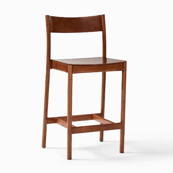 West Elm Berkshire Counter Stool Cool Walnut best rustic counter stools