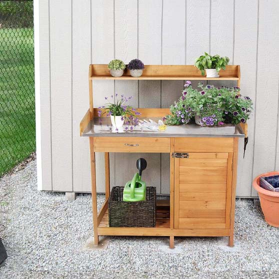 Yaheetech Outdoor Garden Potting Bench best outdoor potting stations