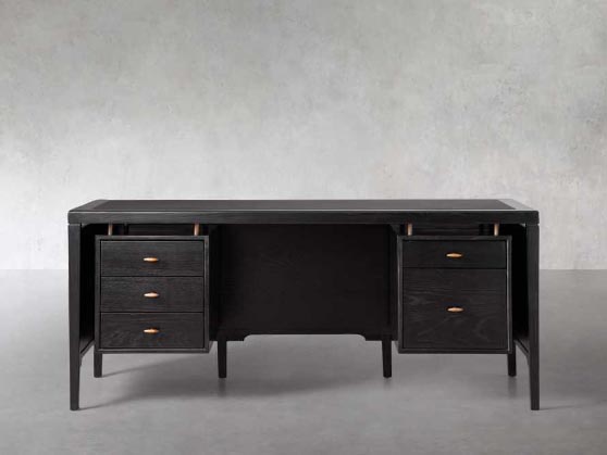 Arhaus Brock Executive Desk Twilight black modern executive desks