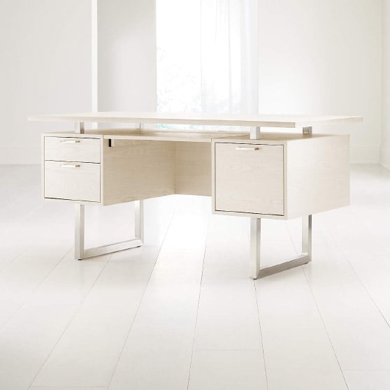 Crate and Barrel Clybourn Cream Executive Desk best modern executive desks