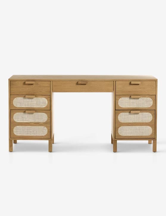 Lulu and Georgia Verna Executive Desk Honey Oak best cane modern executive desks