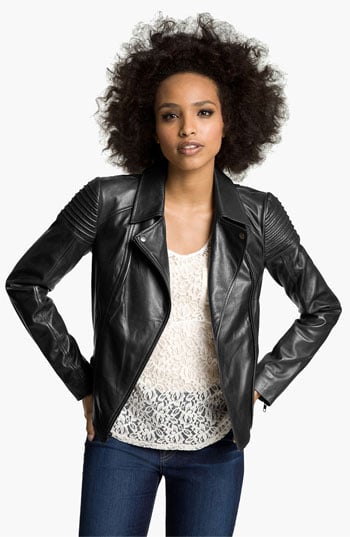 Trouve Quilted Leather Biker Jacket in Black. Nordstrom Trouve Quilted Leather Biker Jacket in Black. Nordstrom