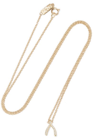 JENNIFER MEYER Wishbone 18-karat gold diamond necklace 