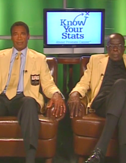 NFL Hall of Famers Deacon Jones and Mike Haynes joined journalist and blogger Candace Rose Anderson of the blog Candie Anderson to discuss prostate cancer. They shared how they were both diagnosed, treatment options and how they are bringing more awareness to the disease.