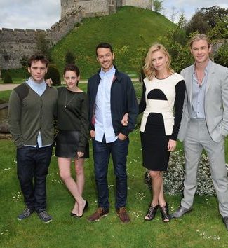 Images of Sam Claflin, Kristen Stewart, director Rupert Sanders, Charlize Theron and Chris Hemsworth promoting "Snow White and the Huntsman" at Arundel Castle in West Sussex, England.