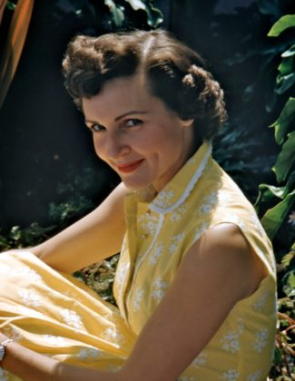 A rare 1954 color image of Betty White, who was already a beloved TV personality. Credit: Courtesy of PBS "Pioneers of Television" Producer: Boettcher Trinklein Productions