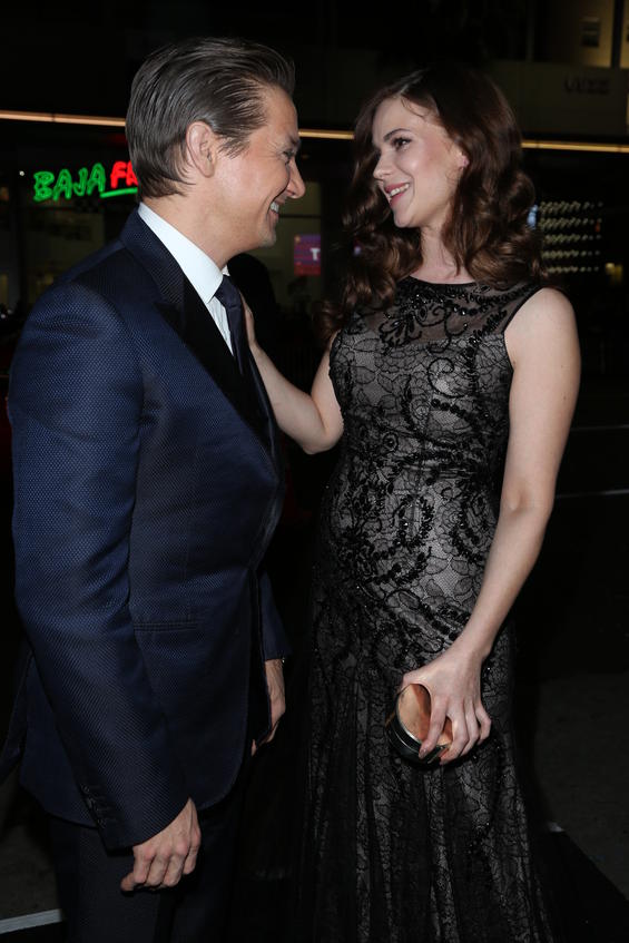 Jeremy Renner, left and Pihla Viitala arrive the Los Angeles premiere of "Hansel and Gretel Witch Hunters" held at Grauman's Chinese Theatre on Thursday, January 24, 2013 in Hollywood, Calif. (Photo by Alex J. Berliner/ABImages)