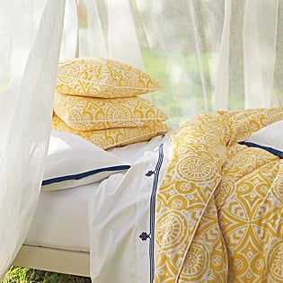Serena & Lily Marni Duvet in Yellow and White. SerenaandLily.com