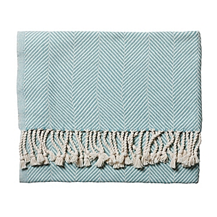 Serena & Lily Mist Herringbone Throw. SerenaandLily.com