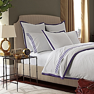 Serena & Lily Royal Purple Border Frame Duvet. SerenaandLilly.com