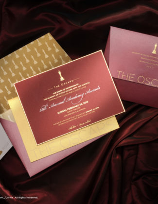 The amazingly gorgeous Oscar invitations Marc created for the 2013 Academy Awards. Image courtesy of Marc Friedland Couture Communications.