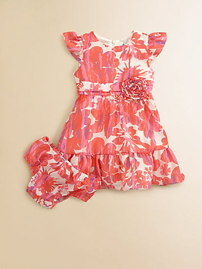 Infant's Ruffled Floral Print Dress & Bloomer Set. Saks Fifth Avenue