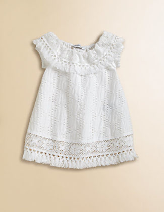 Dolce & Gabbana Infant's Crochet Dress in White. Saks Fifth Avenue
