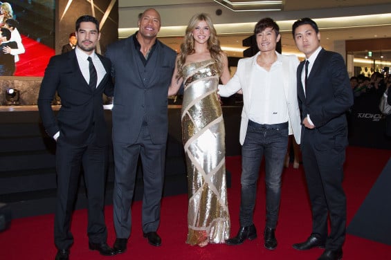  SEOUL, SOUTH KOREA - MARCH 11: (L-R) Actors D.J Cotrona, Dwayne Johnson, Adrianne Palicki, Lee Byung-Hun and director Jon M. Chu pose for meida during the 'G.I. Joe - Retaliation' Seoul World Premiere at Times Square on March 11, 2013 in Seoul, South Korea. (Photo by Han Myung-Gu/Getty Images for Paramount Pictures)