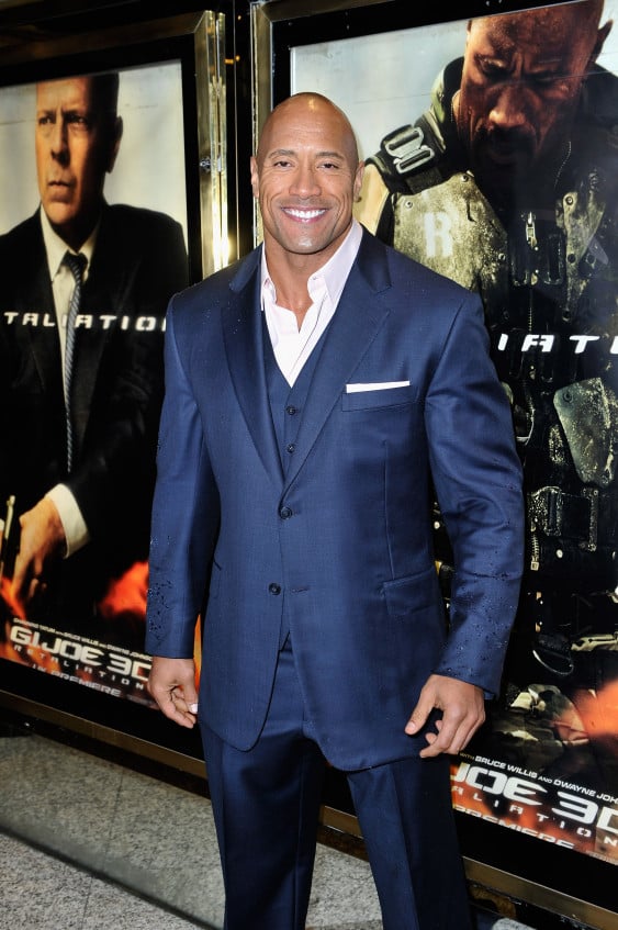 LONDON, ENGLAND - MARCH 18: Dwayne Johnson attends the UK premiere of 'G.I. Joe: Retaliation' at The Empire Leicester Square on March 18, 2013 in London, England. (Photo by Gareth Cattermole/Getty Images) 