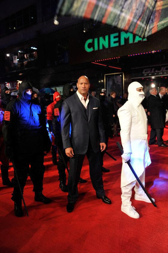 LONDON, ENGLAND - MARCH 18: Dwayne Johnson attends the UK premiere of 'G.I. Joe: Retaliation' at The Empire Leicester Square on March 18, 2013 in London, England. (Photo by Gareth Cattermole/Getty Images) 