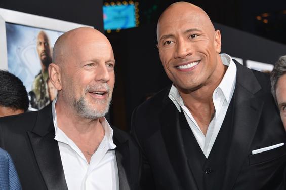 HOLLYWOOD, CA - MARCH 28: Actors Bruce Willis and Dwayne "The Rock" Johnson attend the premiere of Paramount Pictures' "G.I. Joe: Retaliation" at TCL Chinese Theatre on March 28, 2013 in Hollywood, California. (Photo by Alberto E. Rodriguez/Getty Images)