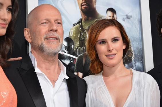 HOLLYWOOD, CA - MARCH 28: Actors Bruce Willis and Rumer Willis attend the premiere of Paramount Pictures' "G.I. Joe: Retaliation" at TCL Chinese Theatre on March 28, 2013 in Hollywood, California. (Photo by Alberto E. Rodriguez/Getty Images) 