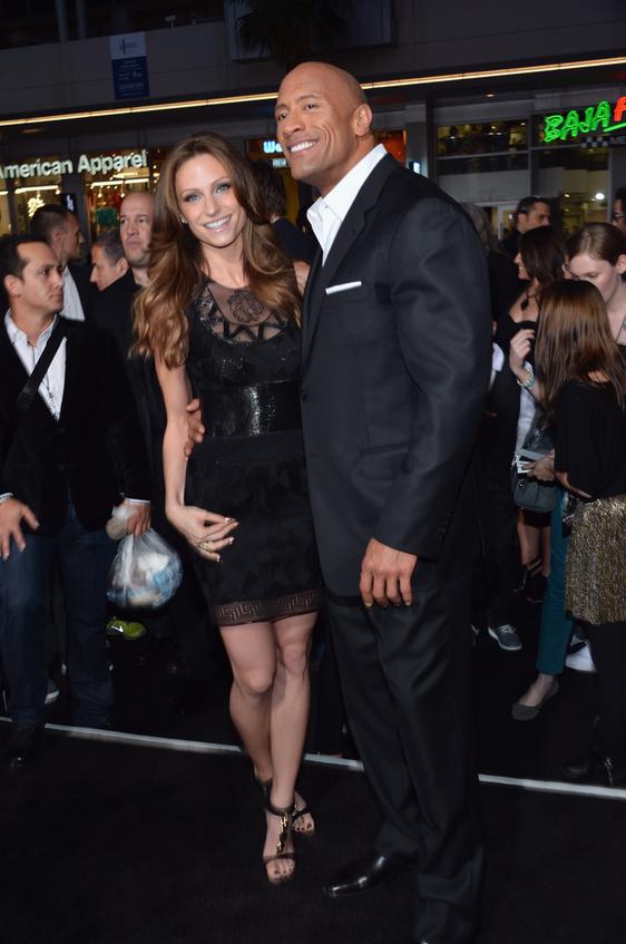 HOLLYWOOD, CA - MARCH 28: (L-R) Actor Dwayne "The Rock" Johnson and Lauren Hashian attend the premiere of Paramount Pictures' "G.I. Joe: Retaliation" at TCL Chinese Theatre on March 28, 2013 in Hollywood, California. (Photo by Alberto E. Rodriguez/Getty Images) 