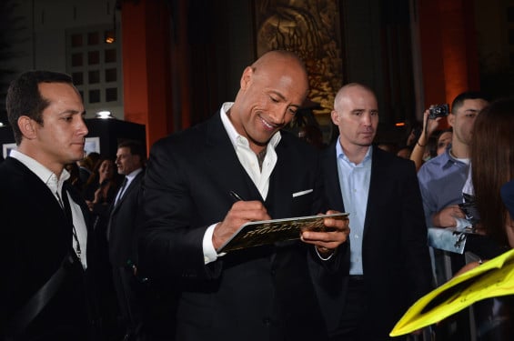 HOLLYWOOD, CA - MARCH 28: Actor Dwayne "The Rock" Johnson attend the premiere of Paramount Pictures' "G.I. Joe: Retaliation" at TCL Chinese Theatre on March 28, 2013 in Hollywood, California. (Photo by Alberto E. Rodriguez/Getty Images)