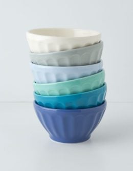 Latte bowls in blue, citrus, oceana, pigment or retro. Anthropologie