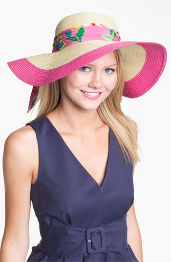 Kate Spade New York Colorblock Woven Sun Hat in Natural/Zinnia Pink. Nordstrom