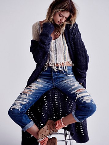 NSF Raw Destroyed Boyfriend Jeans 