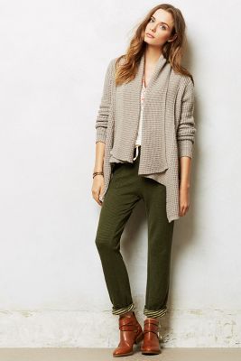 La Fee Verte Waffle-Weave Cardigan in Grey or Turquoise. Anthropologie