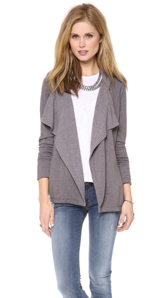 Chaser Long Sleeve Hooded Cardigan in Stone. Shopbop