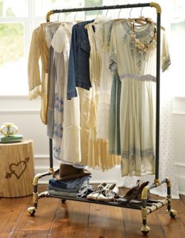 Emily & Meritt for Pottery Barn Teen (PBteen) black and brass wardrobe rack.