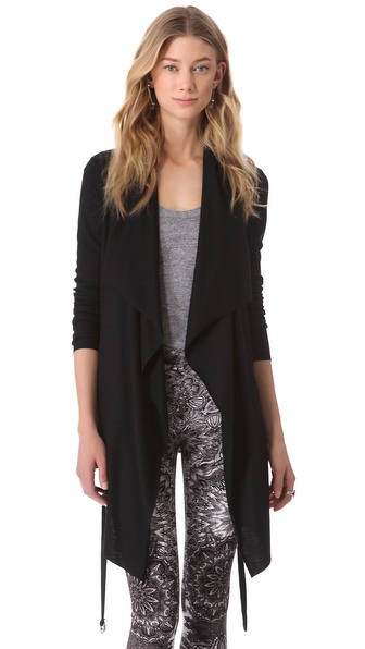 Helmut Lan Sonar Wool Cardigan in Black. Shopbop