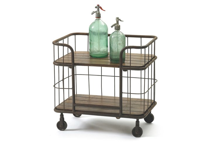 Luciana Iron Wood Bar Cart