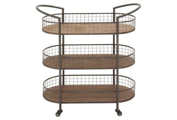 Yara 3-Tier Farmhouse Bar Cart