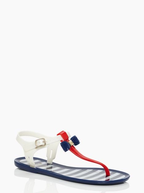 Kate Spade Fresh Sandals in Red White and Blue. 