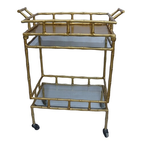 Coast to Coast Imports Antique Inspired Gold Brass Metal Bar Cart Bellacor Number: 1544633 