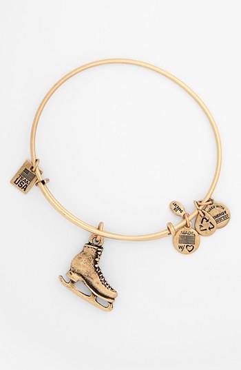 Alex and Ani 'Team USA - Ice Skate' Expandable Wire Bangle Russian Gold