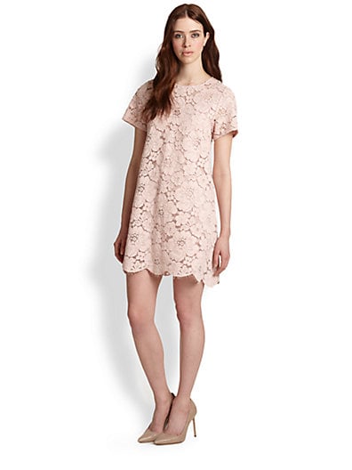 BCBGMAXAZRIA Floral lace dress in dusty pink. Saks Fifth Avenue